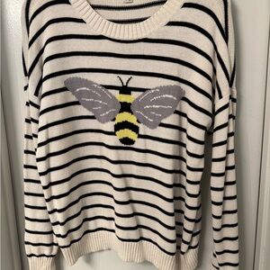 Striped Bee Sweater - Black and White